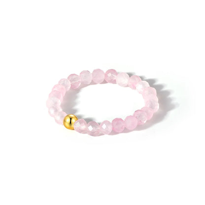 Rosa Naturstein Anti-Stress-Ring – 925 Silber