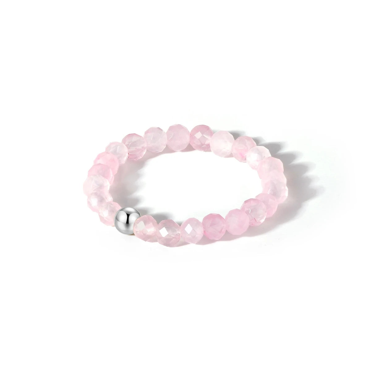 Rosa Naturstein Anti-Stress-Ring – 925 Silber