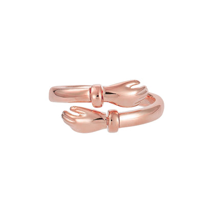 Vielring - Offener Umarmungsring (Liebe) Anti-Stress-Ring – 925 Silber - Gold