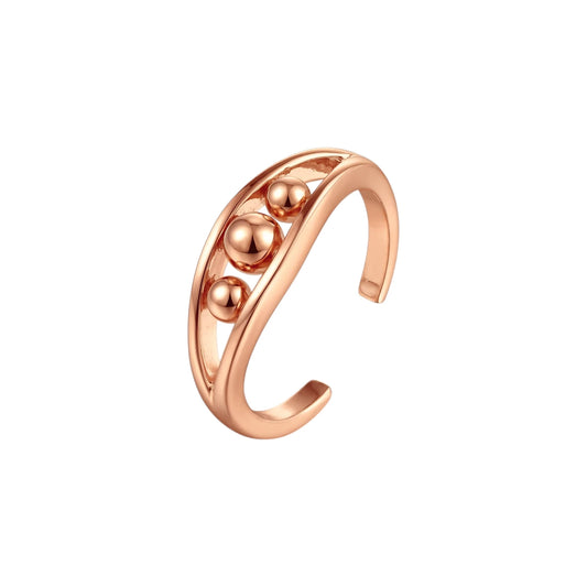Vielring - Dreier Kugel Anti-Stress-Ring – 925 Silber - Roségold