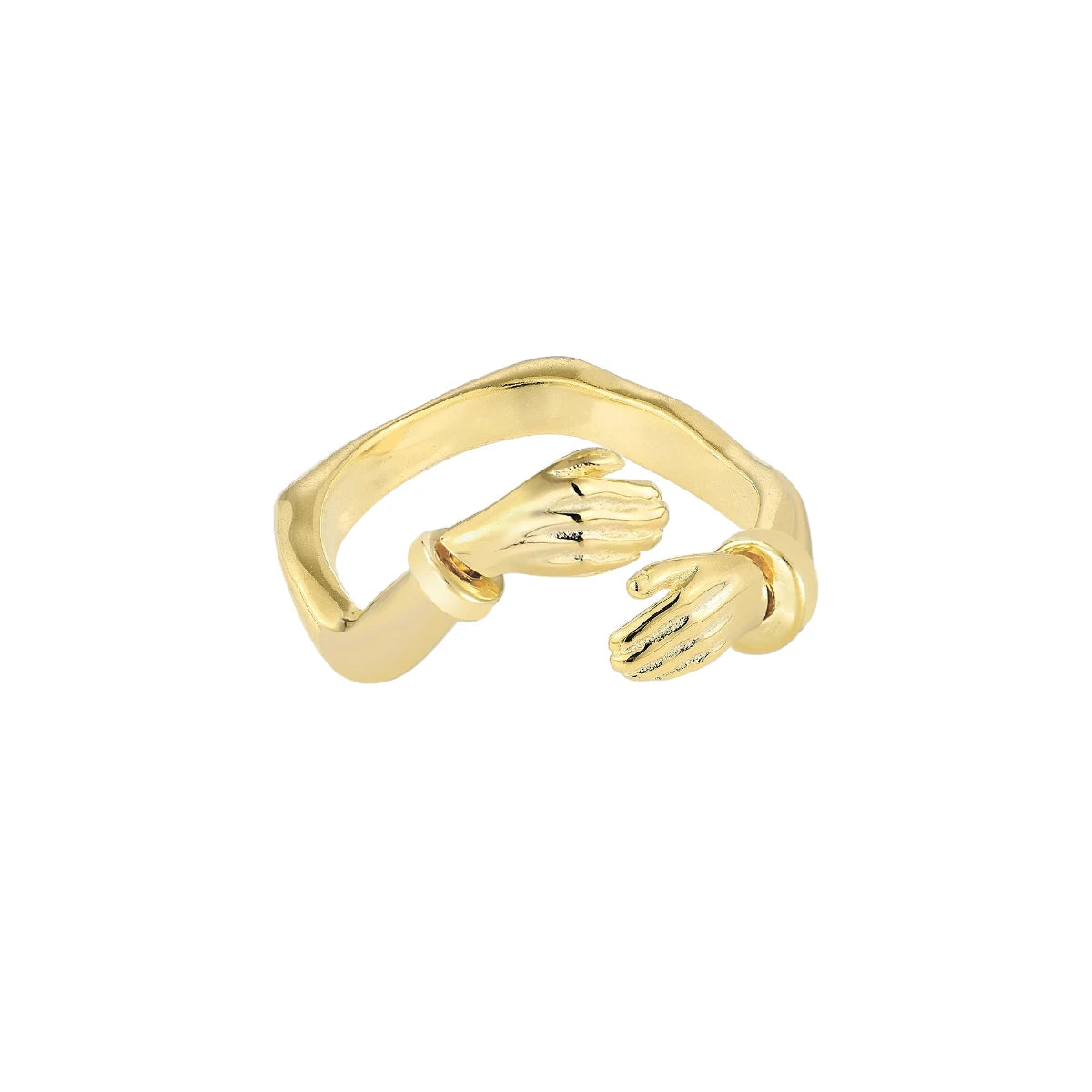 Offener Umarmungsring (Stärke) Anti-Stress-Ring – 925 Silber