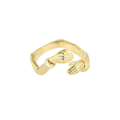 Offener Umarmungsring (Stärke) Anti-Stress-Ring – 925 Silber