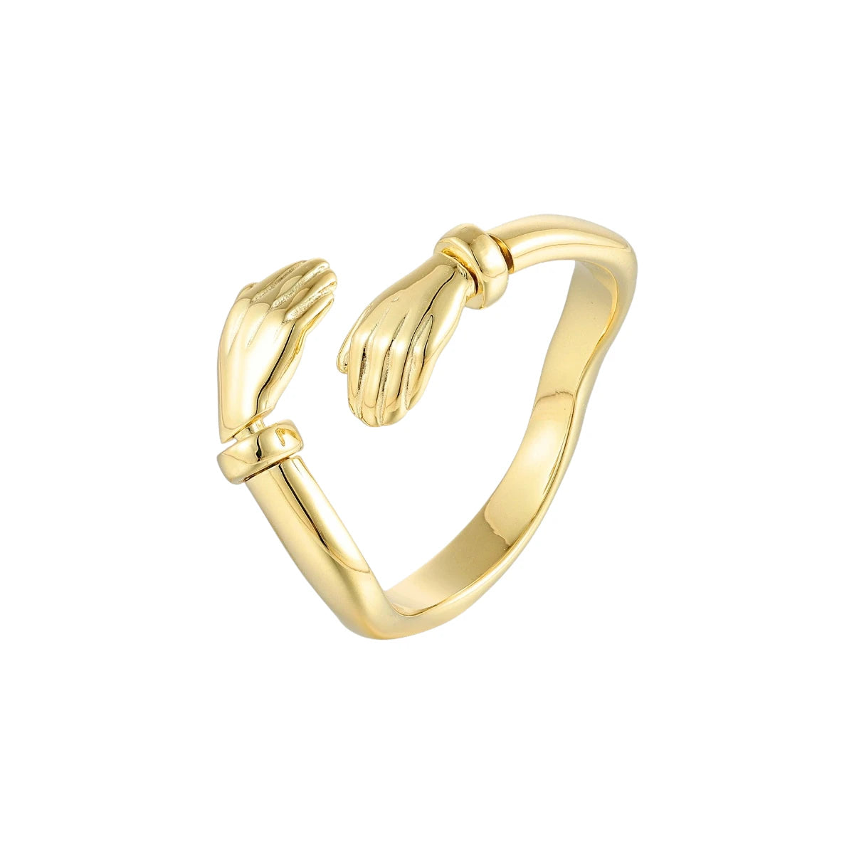 Offener Umarmungsring (Stärke) Anti-Stress-Ring – 925 Silber