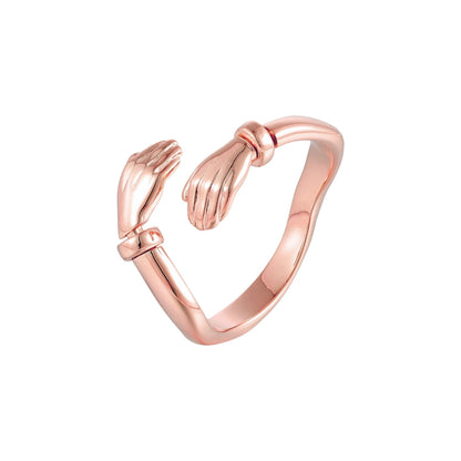 Offener Umarmungsring (Stärke) Anti-Stress-Ring – 925 Silber