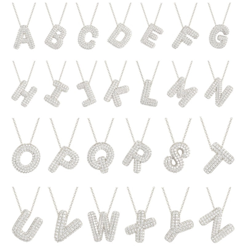 Square Zirconia Necklace - 925 Silver