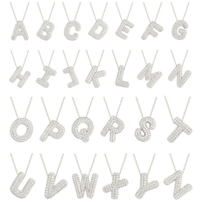 Square Zirconia Necklace - 925 Silver