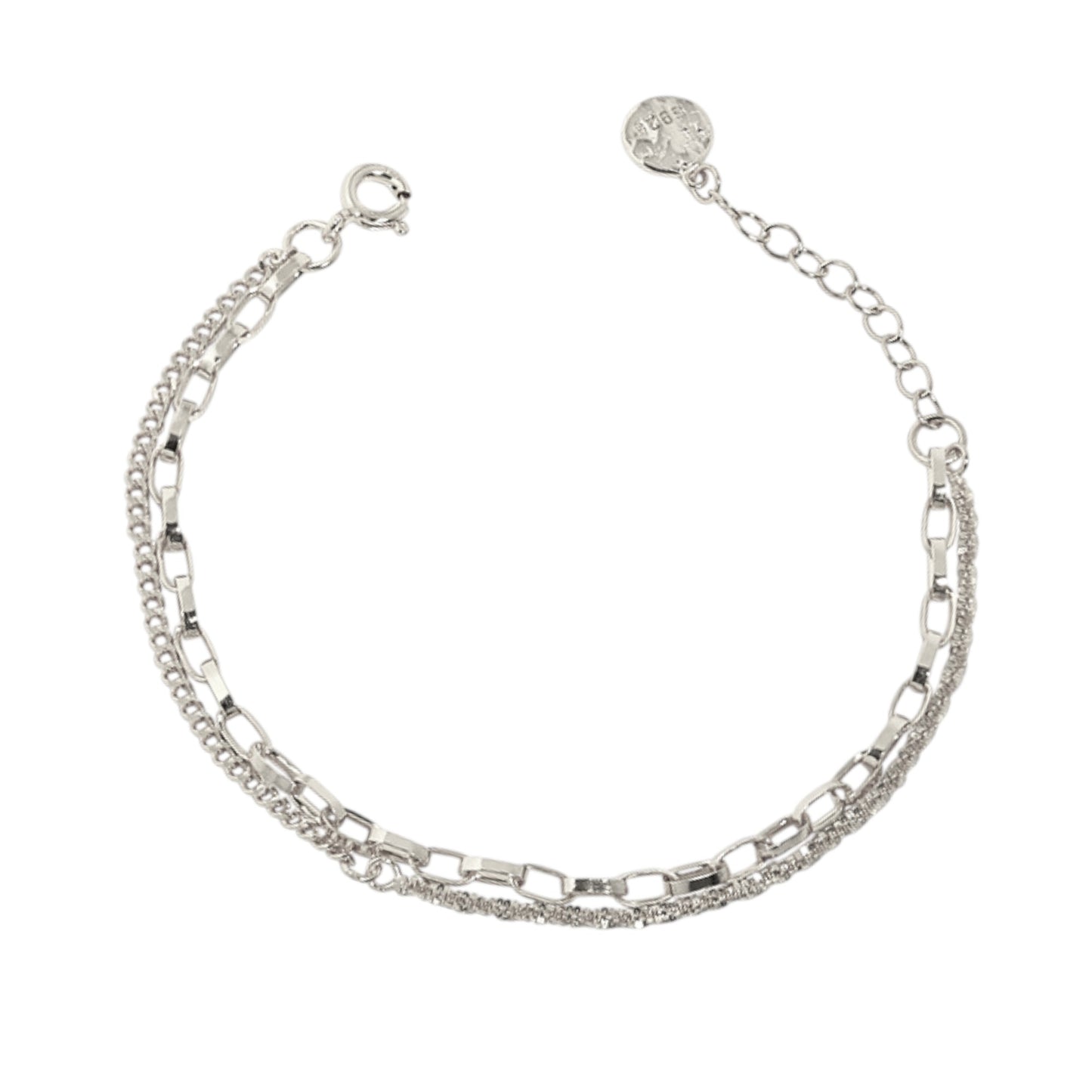 Doppeltes Glieder Armband - 925 Silber