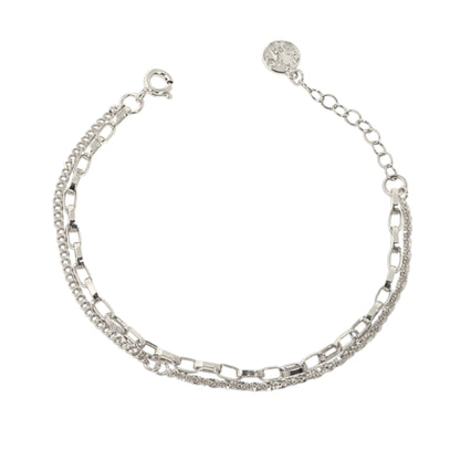 Doppeltes Glieder Armband - 925 Silber