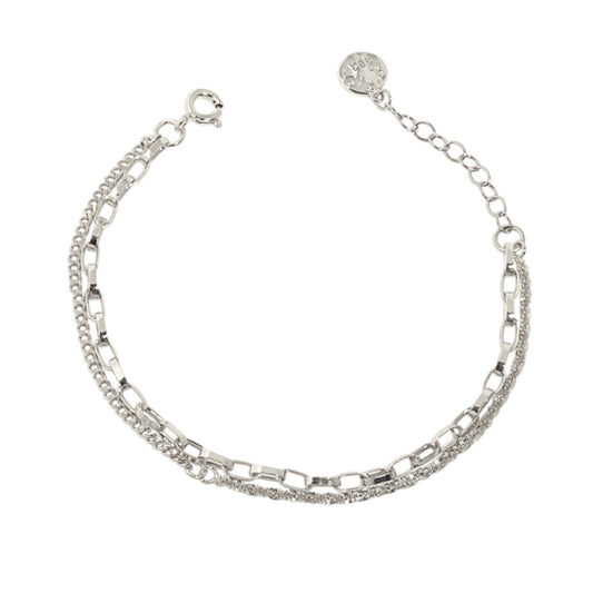 Doppeltes Glieder Armband - 925 Silber