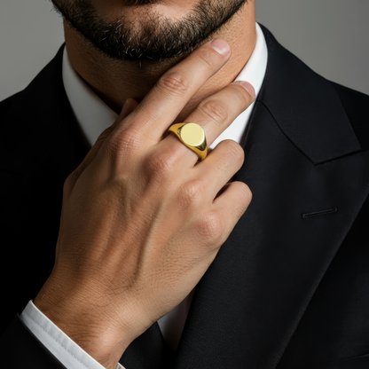 Runder Siegel Ring - 925 Silber