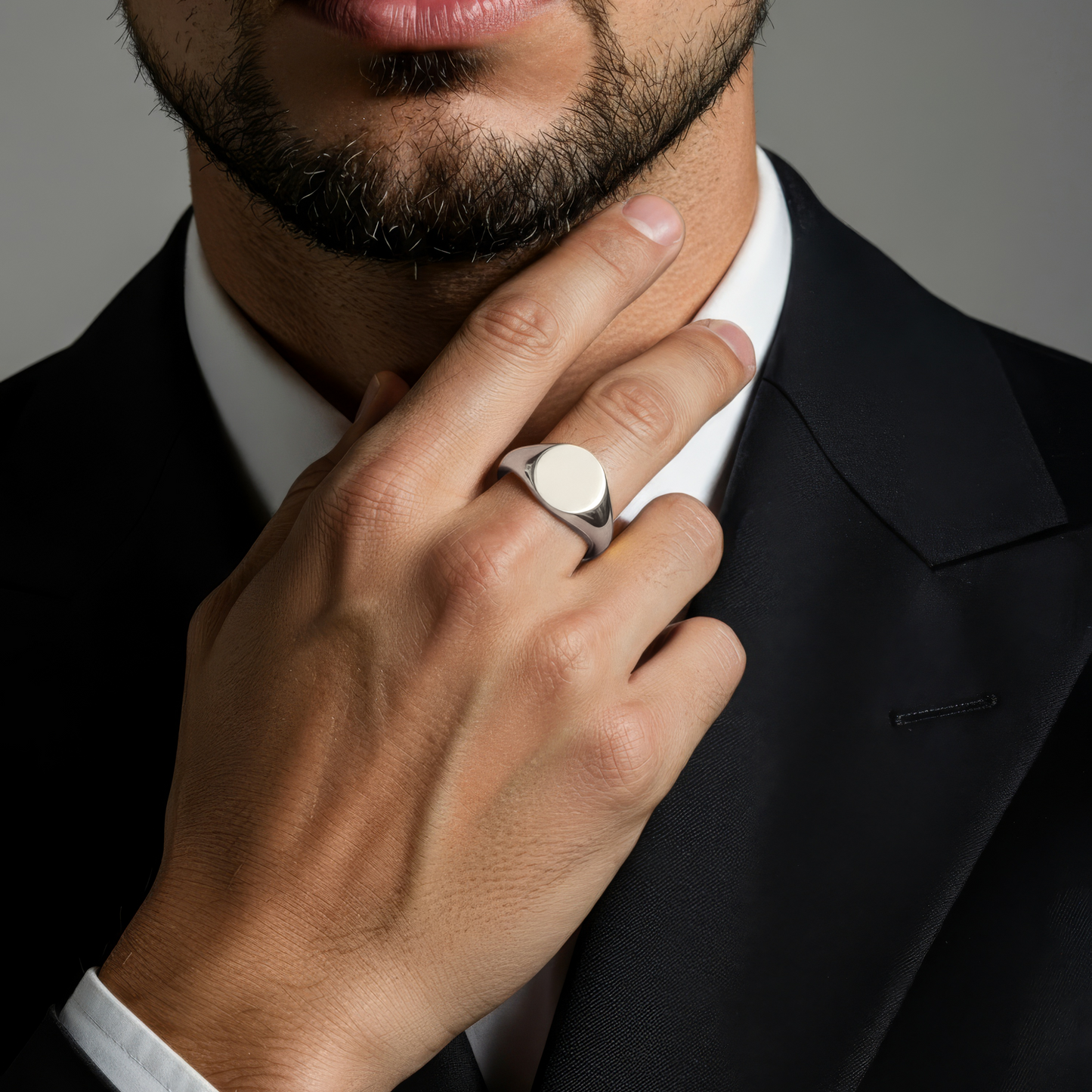 Runder Siegel Ring - 925 Silber