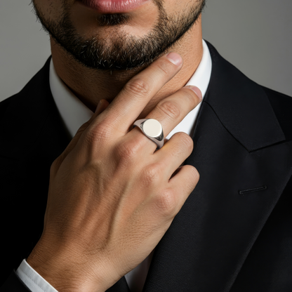 Runder Siegel Ring - 925 Silber
