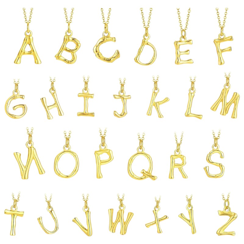 Abstrakte Buchstaben Halskette - 925 Silber