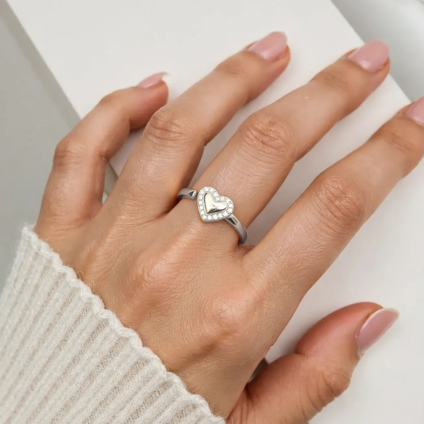 Herz Zirkonia Ring - 925 Silber
