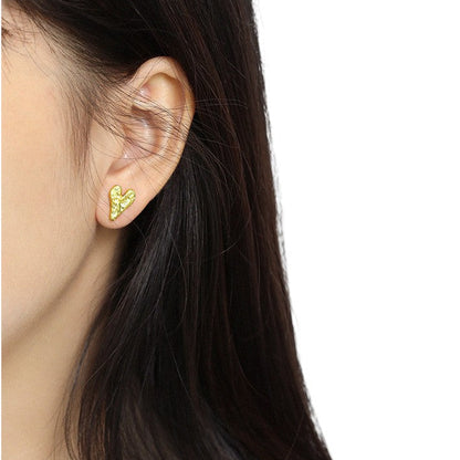 Abstrakte Herz Ohrstecker - 925 Silber