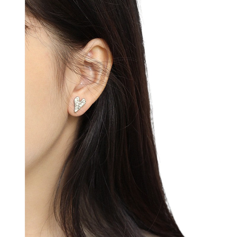 Abstrakte Herz Ohrstecker - 925 Silber