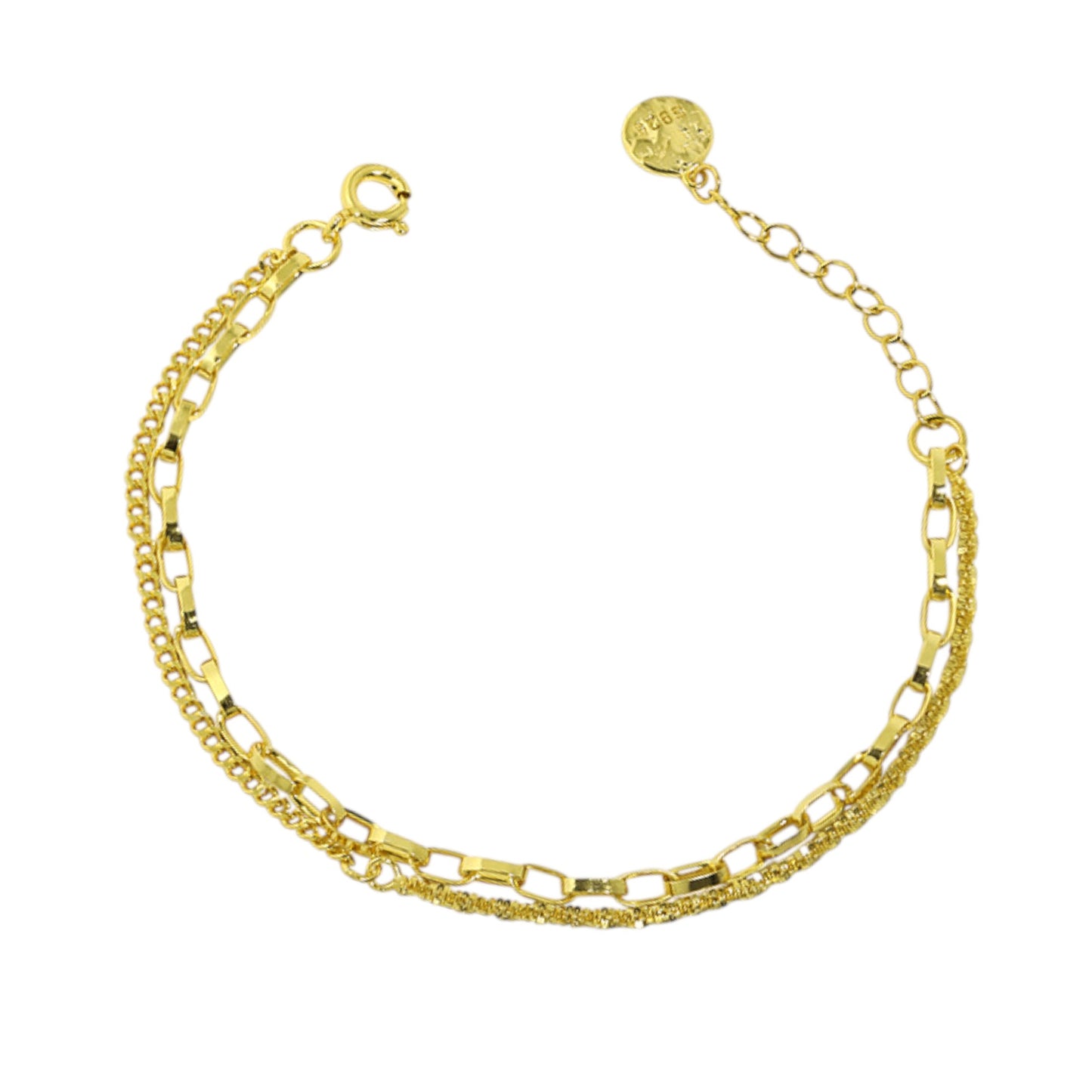 Doppeltes Glieder Armband - 925 Silber