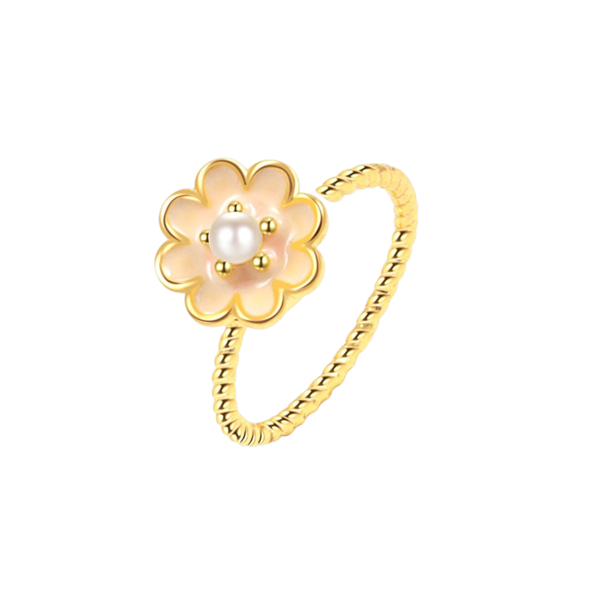 Twisted Flower Anti-Stress Ring - Stainless Steel