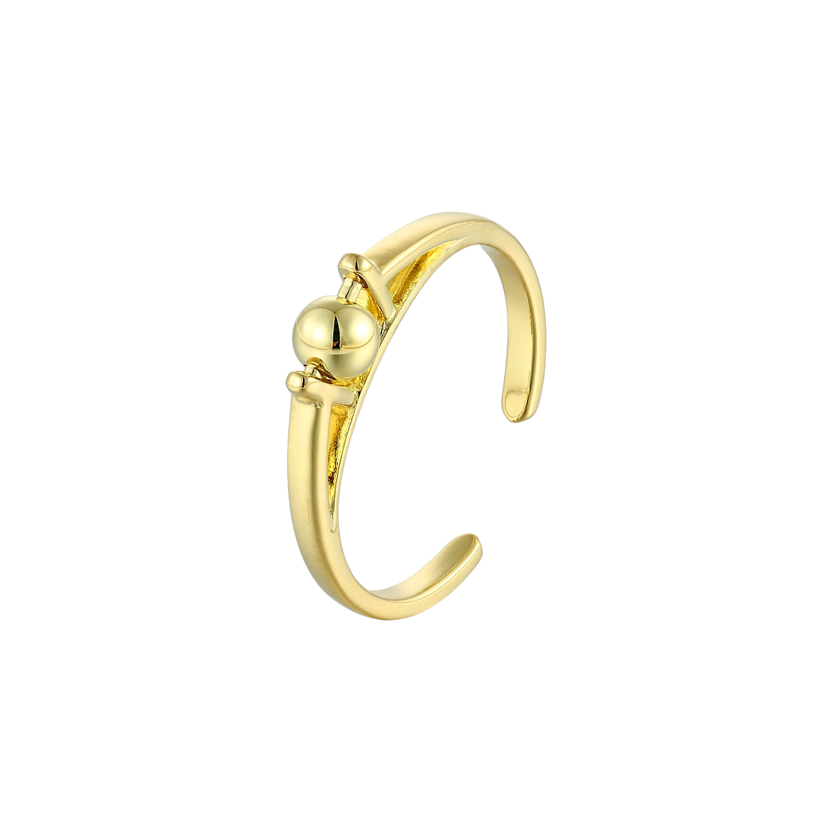 Solitaire Ball Anti-Stress Ring - 925 Silver