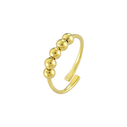 5-Bead Anti-Stress Ring - 925 Silver