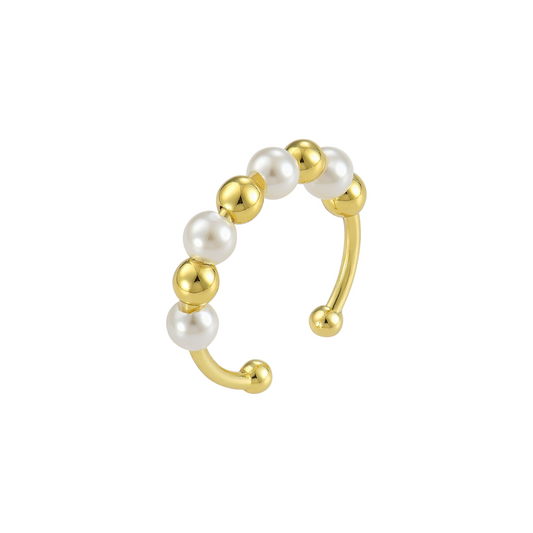 Süßwasserperlen Anti-Stress-Ring – 925 Silber