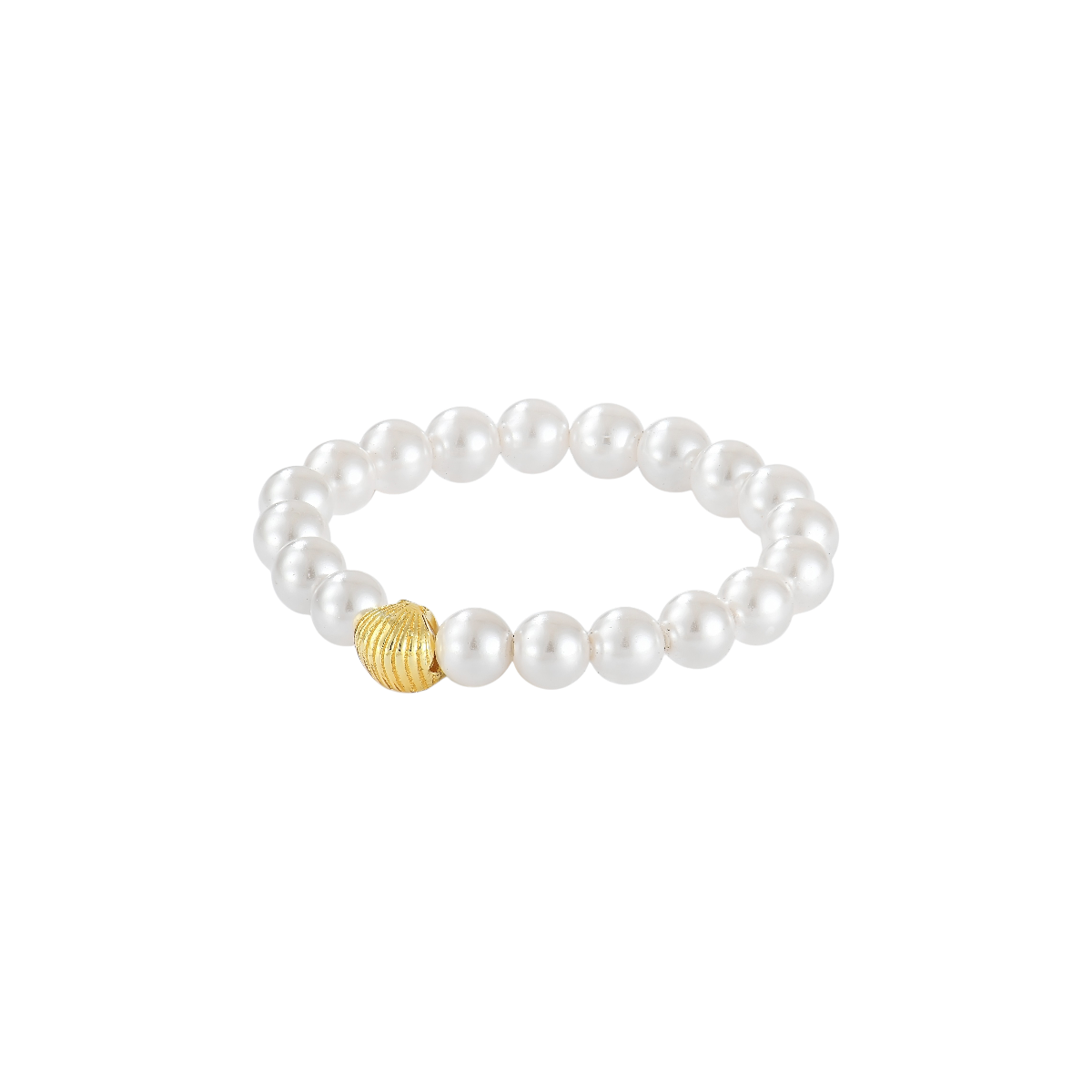 Muschel Süßwasserperlen Anti-Stress-Ring – 925 Silber