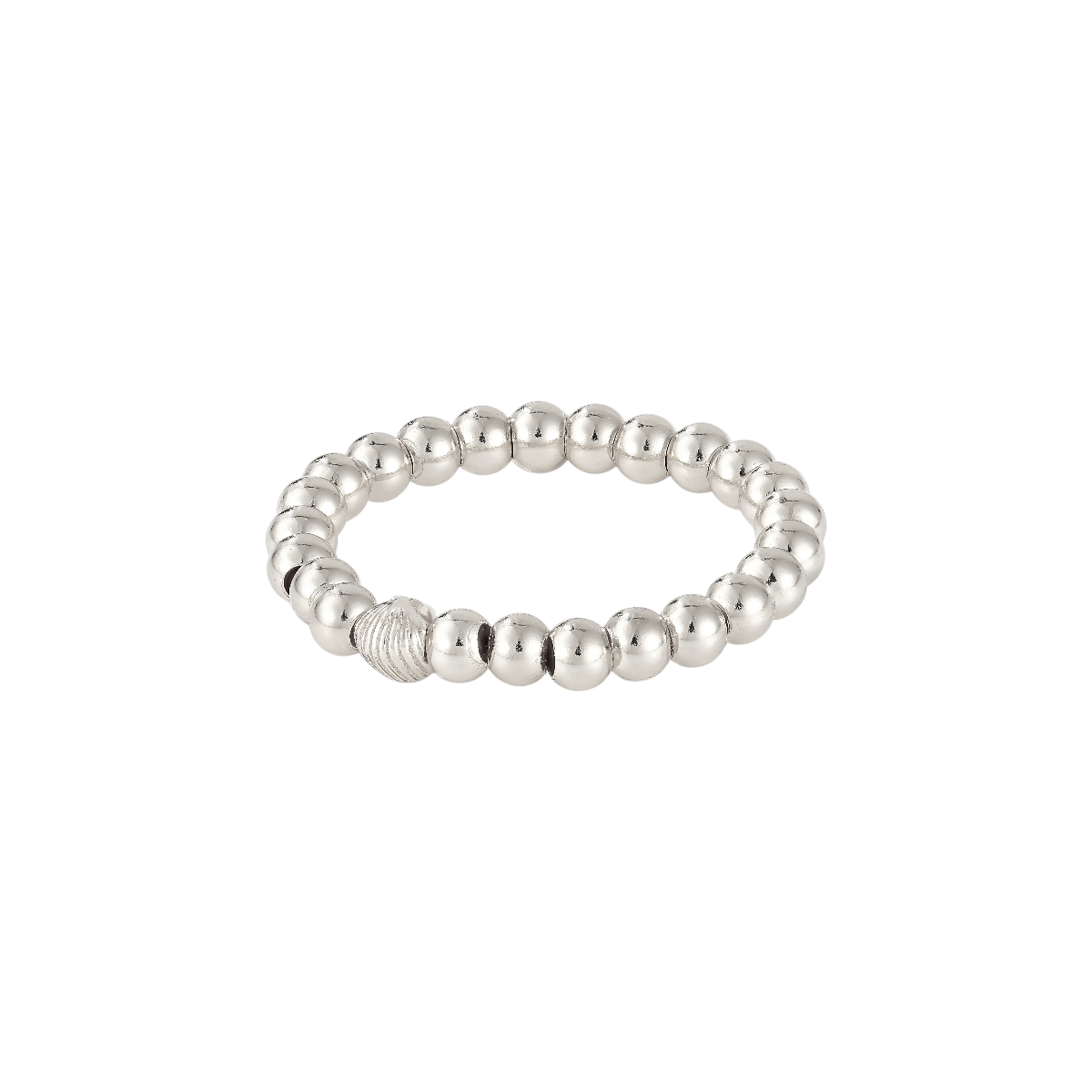 Muschel Kugel Anti-Stress-Ring – 925 Silber
