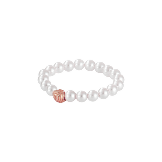 Muschel Süßwasserperlen Anti-Stress-Ring – 925 Silber