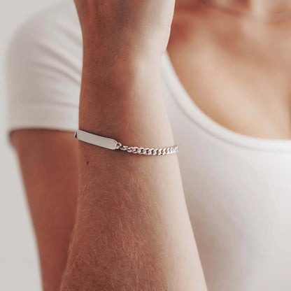 Vielring - Partnerarmband 925 Silber - Gravur nach Wunsch - Silber / 16+3 cm
