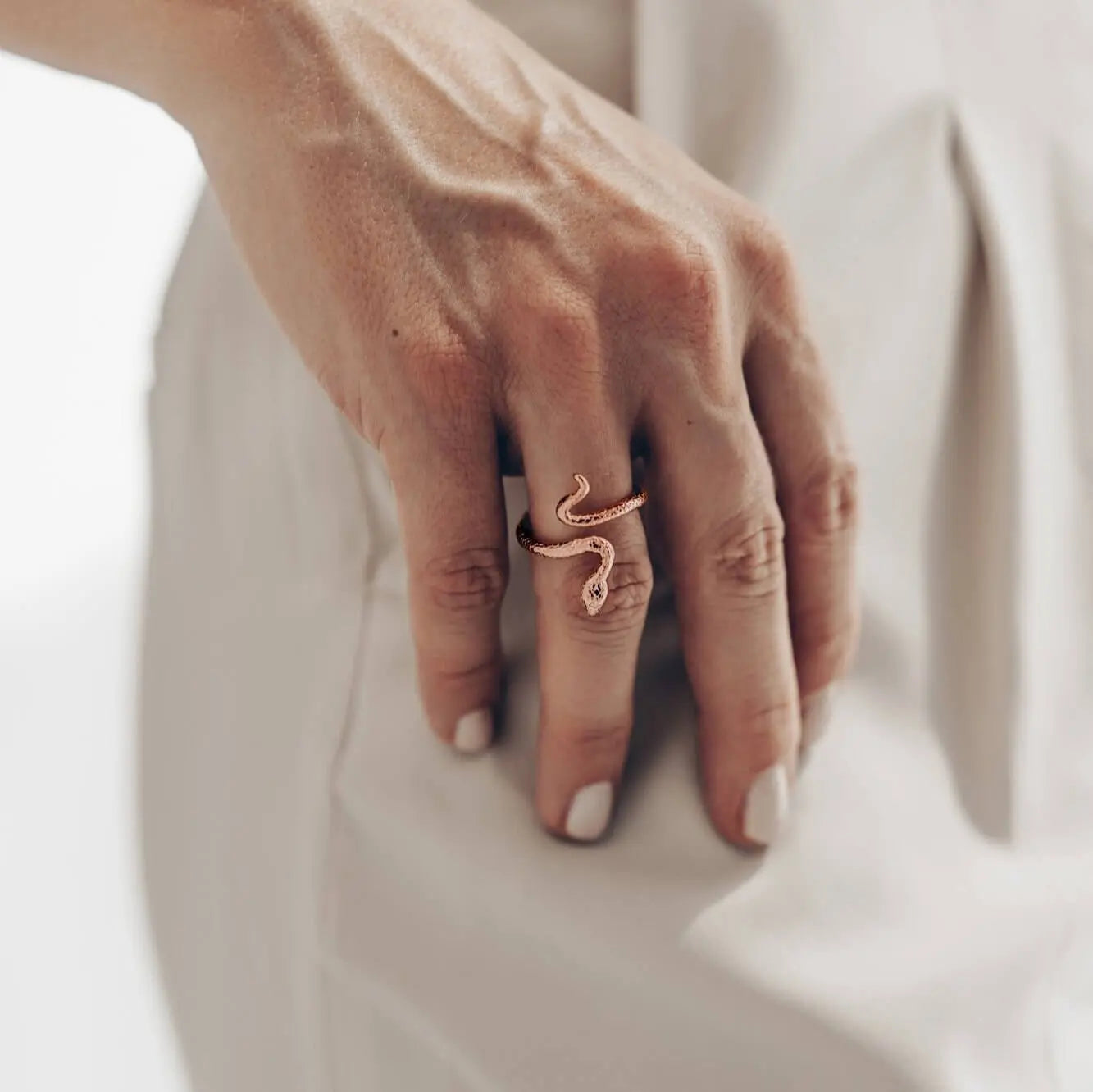 Vielring - Schlangenring • Verstellbarer Snake Ring - Silber / Kupfer