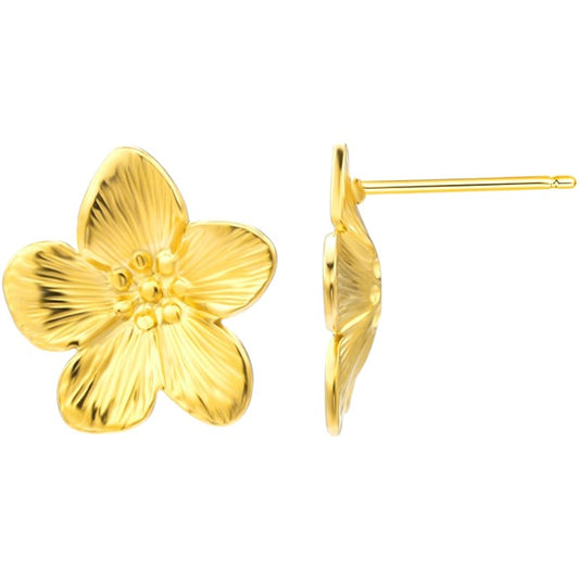 Große Blüten Ohrstecker - 925 Silber