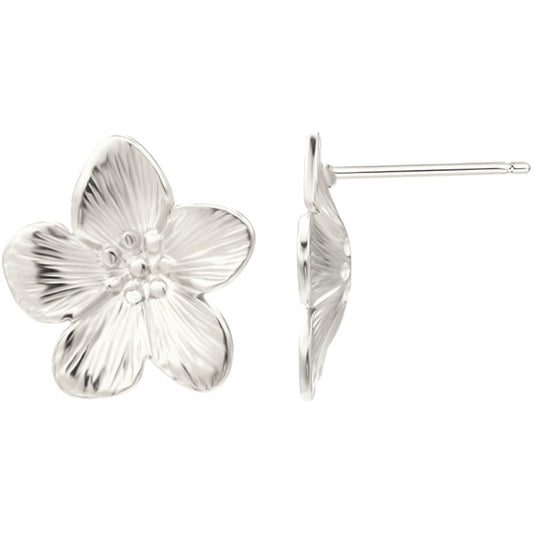 Große Blüten Ohrstecker - 925 Silber