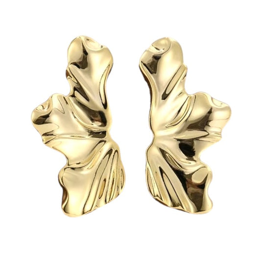 Große Unregelmäßige Blüten Ohrstecker - 925 Silber