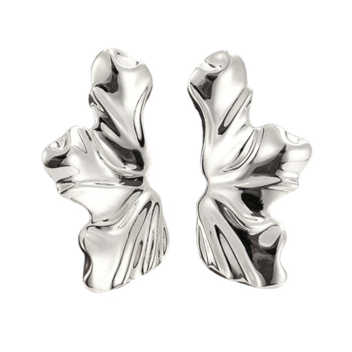 Große Unregelmäßige Blüten Ohrstecker - 925 Silber