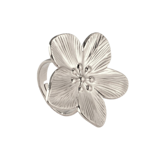 Großer Blüten Ring - 925 Silber