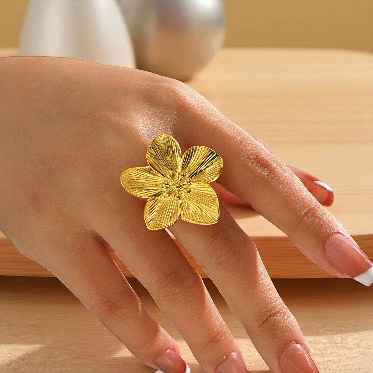 Großer Blüten Ring - 925 Silber