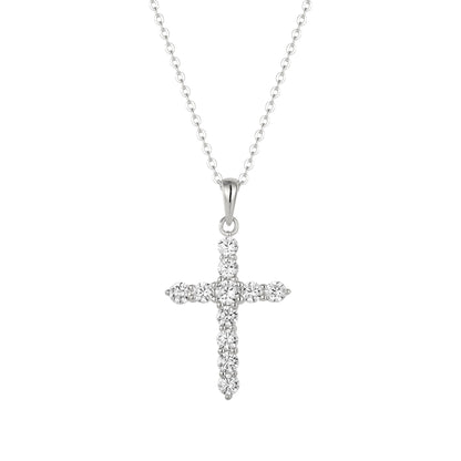 Kreuz Zirkonia Halskette - 925 Silber