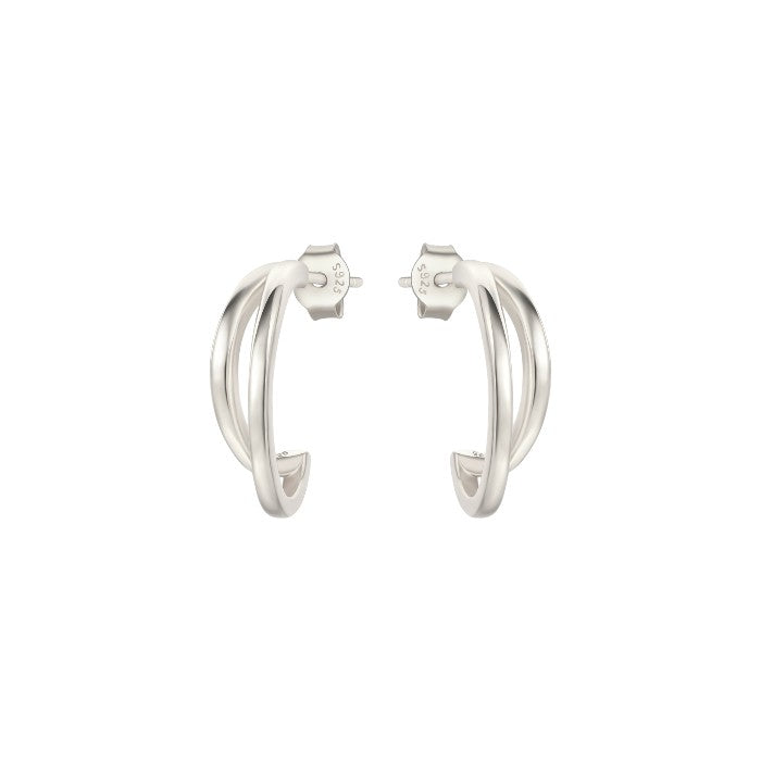 Zwei Creolen Ohrringe - 925 Silber