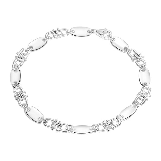 Plattenkette Armband 6mm - 925 Silber