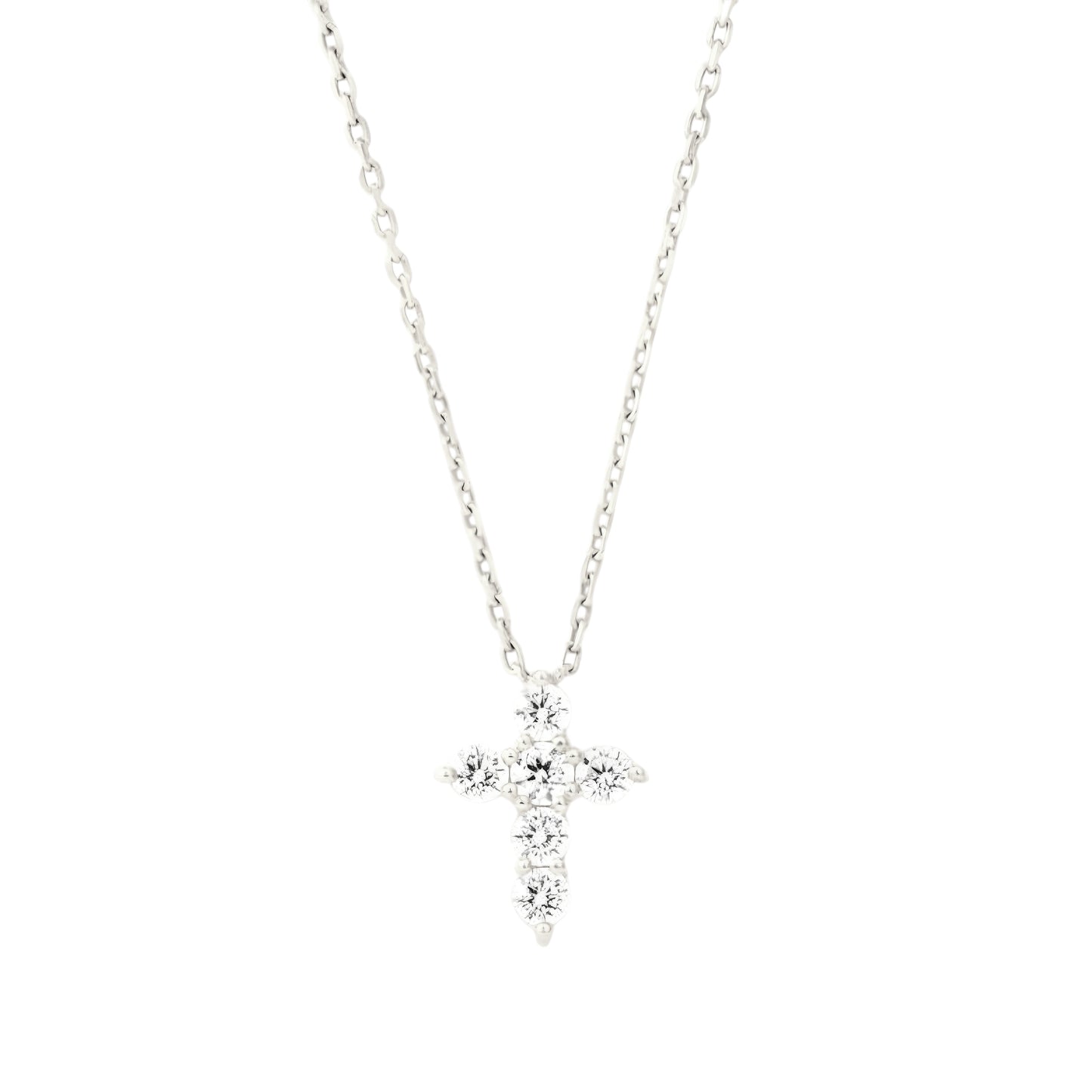Kleine Kreuz Zirkonia Halskette - 925 Silber