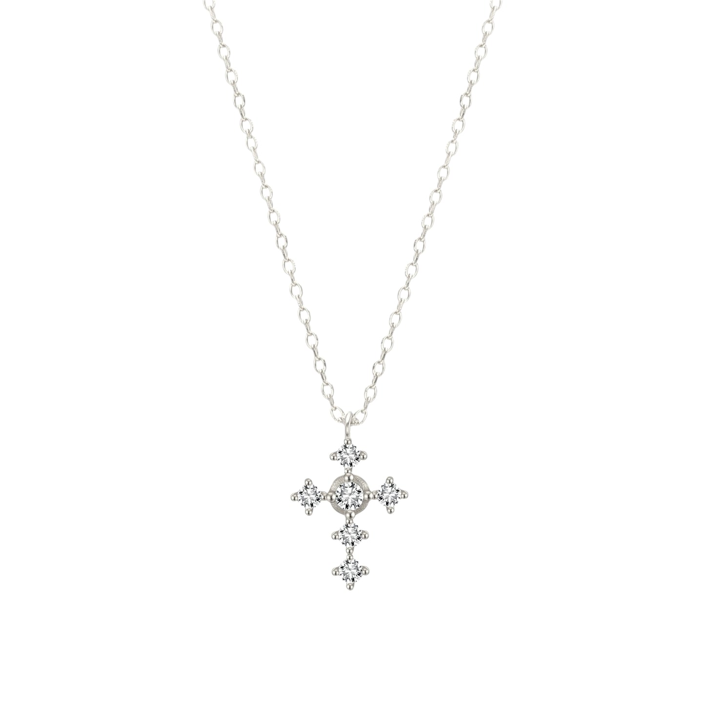 Square Zirconia Necklace - 925 Silver