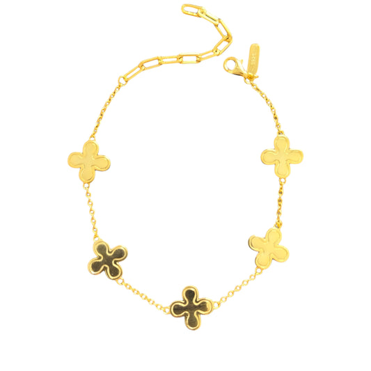 Massives Kleeblatt Armband - 925 Silber