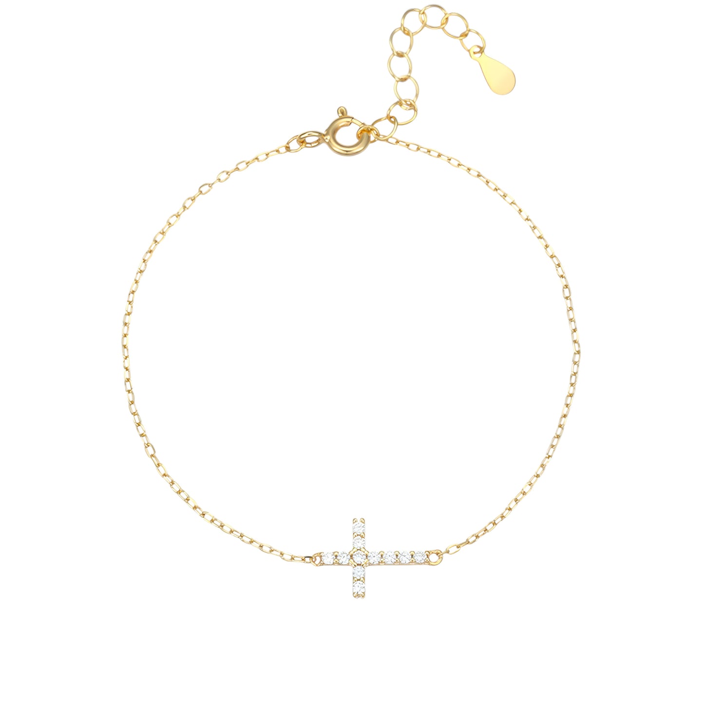 Zirkonia Kreuz Armband - 925 Silber