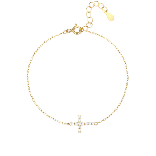 Zirkonia Kreuz Armband - 925 Silber