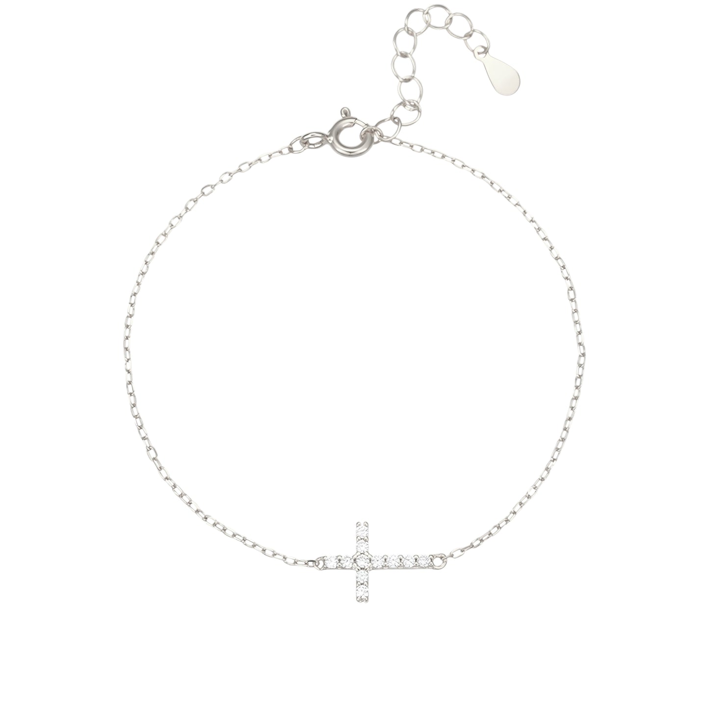 Zirkonia Kreuz Armband - 925 Silber