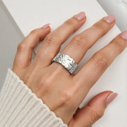 Großer Abstrakter Ring - 925 Silber