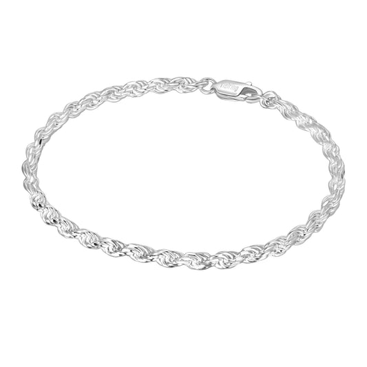 Kordelkette Rope Armband 3,5 mm - 925 Silber