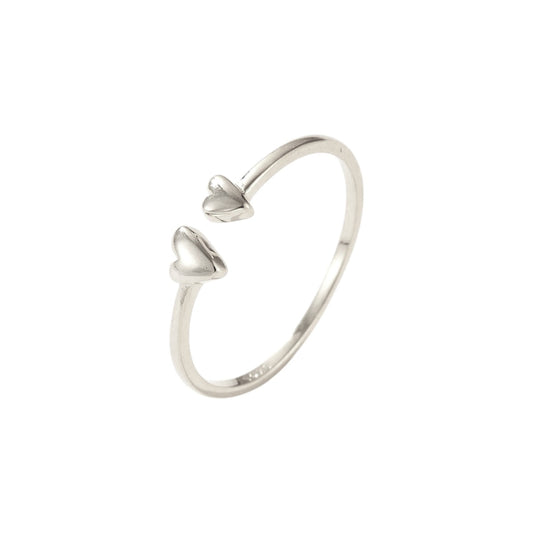 Doppelter Herz Ring - 925 Silber