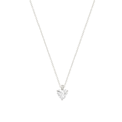 Herz Zirkonia Stein Halskette - 925 Silber