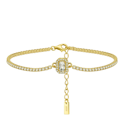 Quadratisches Tennis Armband - 925 Silber